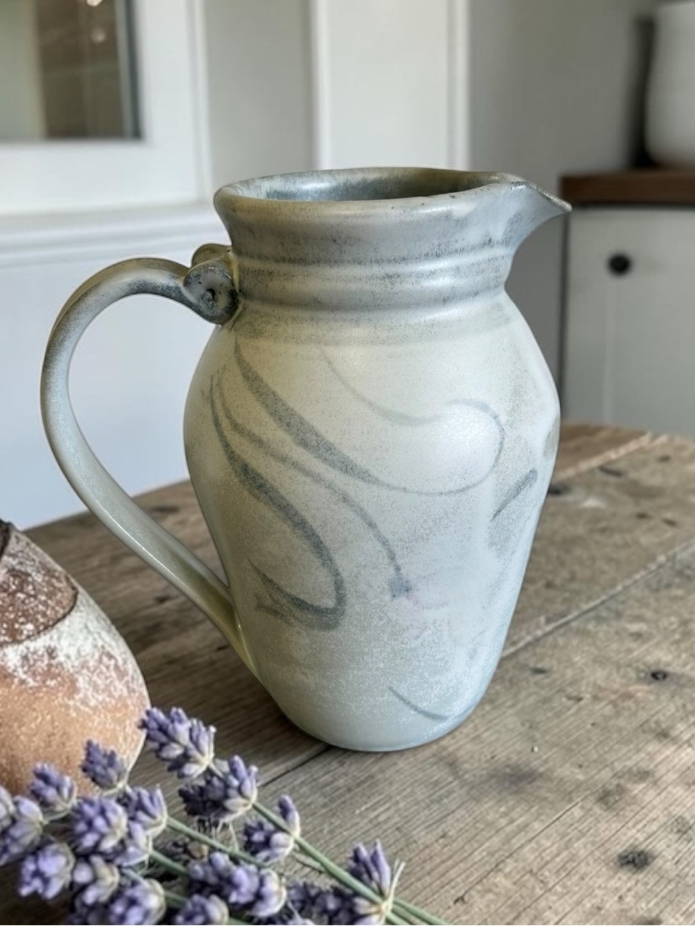 Artisan Studio Pottery Jug | Signed Coral | 8"